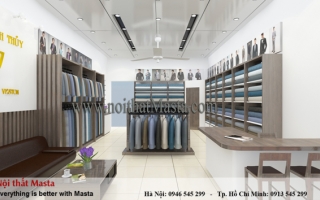 Mẫu thiết kế cửa hàng thời trang veston đẹp